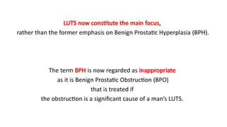 Luts Boo BPH as part of LUTS how the prostate enlargement can cause BOO.pptx
