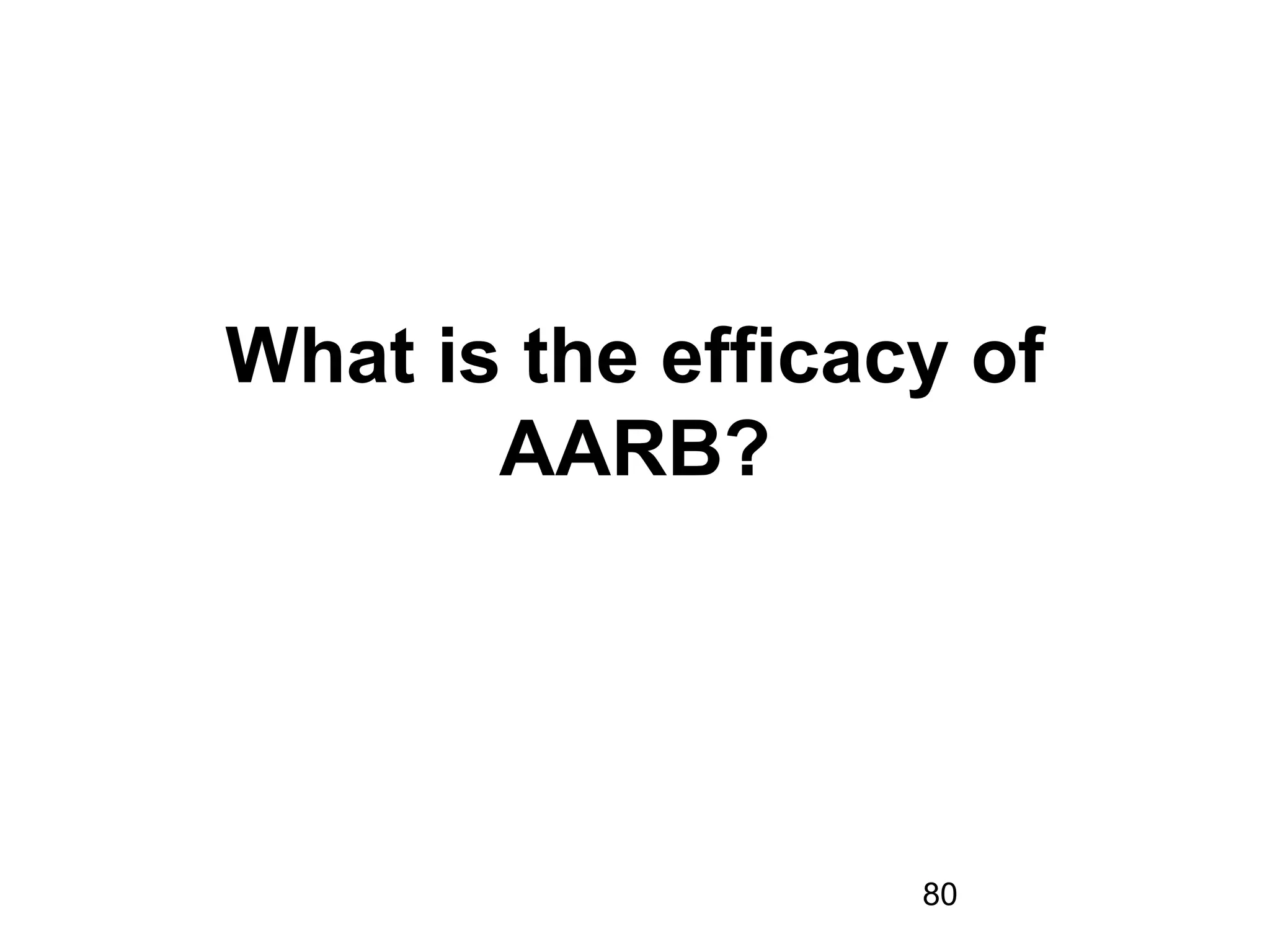 80
What is the efficacy of
AARB?
 