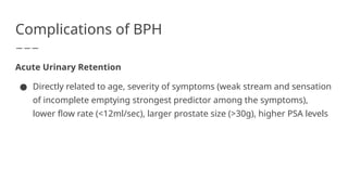 Flow Bph BPH_ Etiology, Pathophysiology, Epidemiology, and Natural History | PPTX