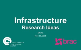 Infrastructure
Research Ideas
Dhaka
June 16, 2015
 