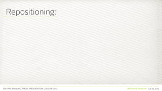 SVA. MPS BRANDING. THESIS PRESENTATION: CLASS OF 2013 BRITISH PETROLEUM July 23, 2013
Repositioning:
 