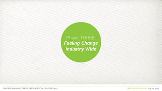 SVA. MPS BRANDING. THESIS PRESENTATION: CLASS OF 2013 BRITISH PETROLEUM July 23, 2013
Phase THREE:
Fueling Change
Industry Wide
 