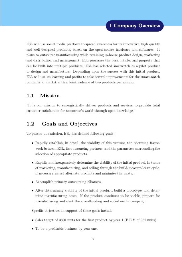 Company overview in a business plan image