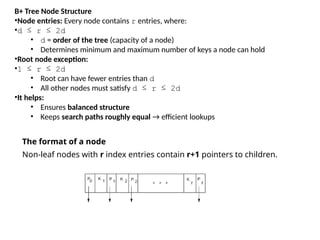 B plus trees in Database Management Systems.pptx