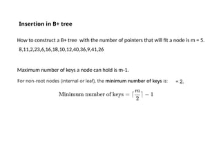 B plus trees in Database Management Systems.pptx