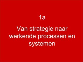 business analysis 1a Van strategie naar werkende processen en systemen 