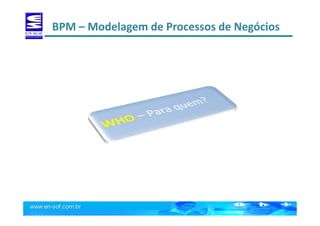 BPM – Modelagem de Processos de Negócios
 