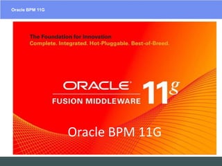 Oracle BPM 11GEAIESB  Software Solutions – SOA SuitesOracle BPM 11G