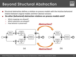 Beyond Structural Abstraction
    Structural abstraction defines a relation on process models with the intuitive behaviora...