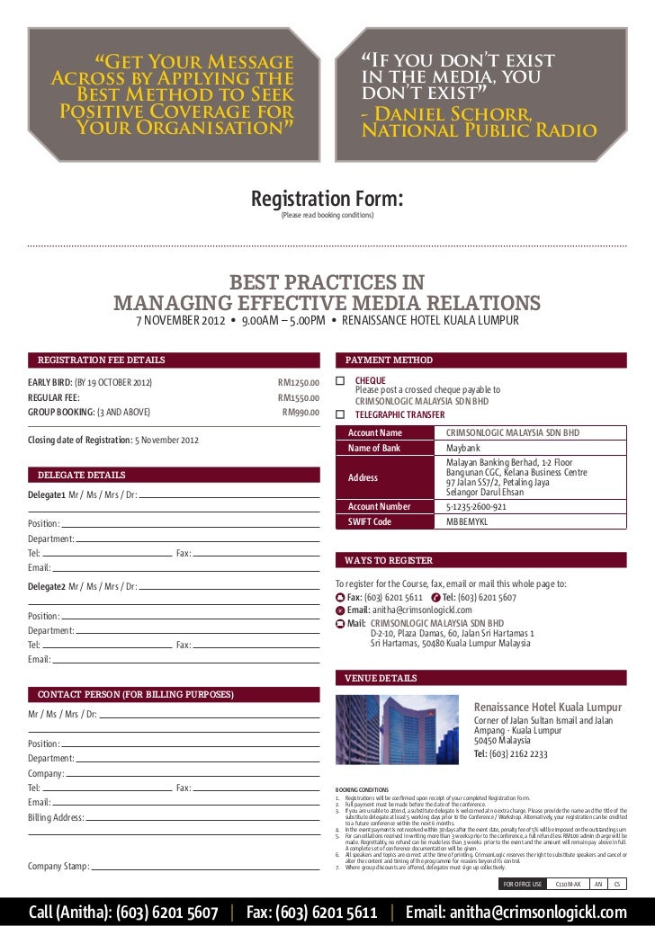 Best Practices In Managing Effective Media Relations Conference