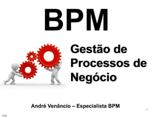 BPM 
Gestão de 
Processos de 
Negócio 
1 
André Venâncio - andrevenanc@hotmail.com - Software Architect 
http://www.linkedin.com/in/venanc 
31-8 
 