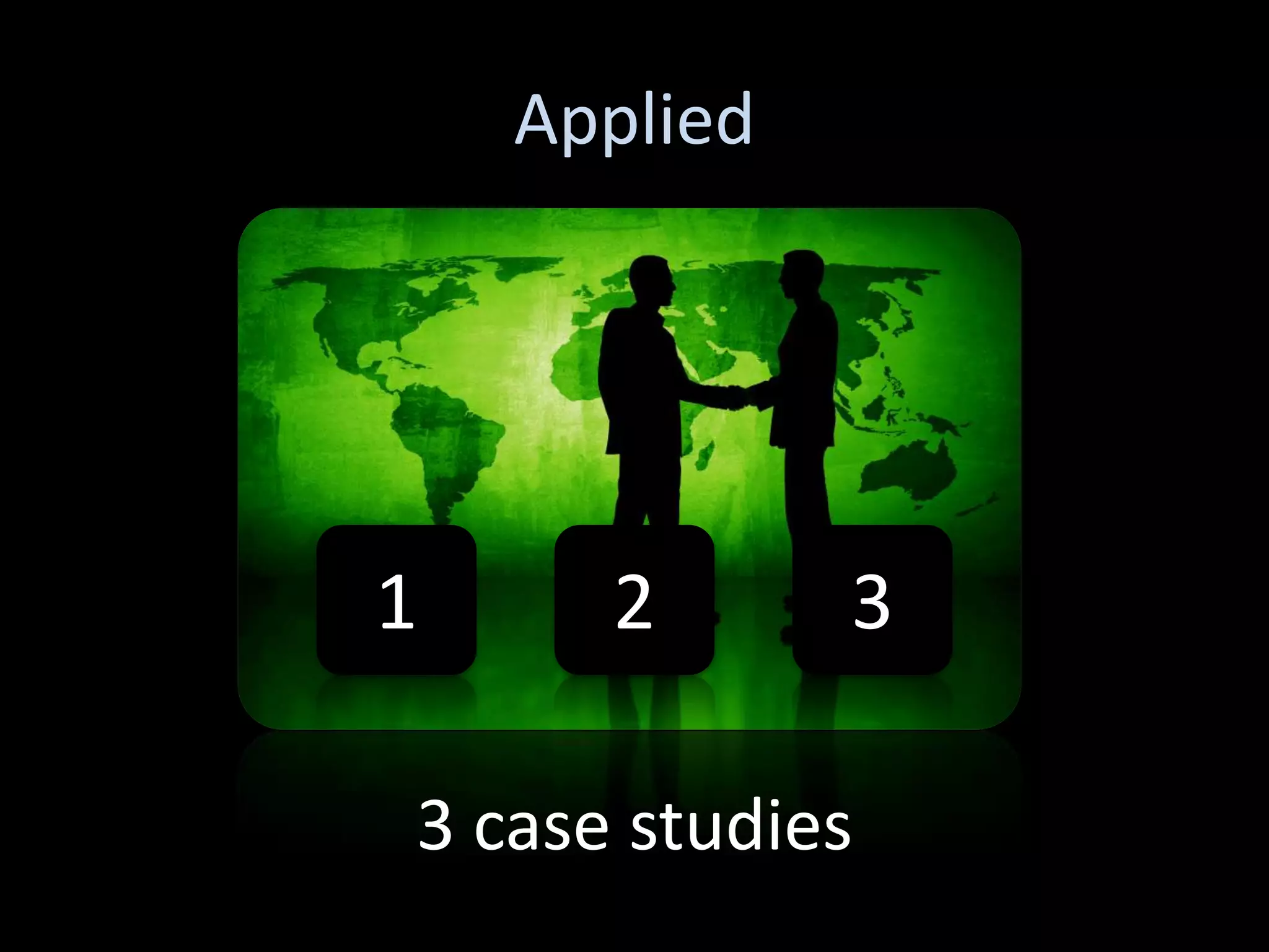 Applied




1     2       3

3 case studies
 