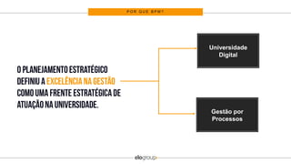 P O R Q U E B P M ?
Reduzir DespesasUniversidade
Digital
Reduzir DespesasGestão por
Processos
 