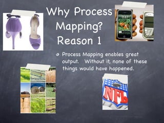 Why Process
 Mapping?
 Reason 1
  Process Mapping enables great
  output. Without it, none of these
  things would have happened.
 