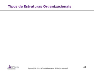 Tipos de Estruturas Organizacionais




           Copyright © 2011 BPTrends Associates. All Rights Reserved.
                                                                        44
 