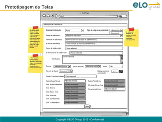 Prototipagem de Telas




                        Copyright © ELO Group 2012 - Confidencial
 