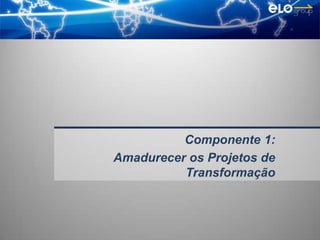 Componente 1:
Amadurecer os Projetos de
          Transformação
 