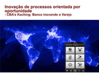 Inovação de processos orientada por
oportunidade
- CBA’s Kaching: Banco inovando o Varejo
 
