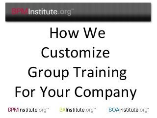 How We
Customize
Group Training
For Your Company
 