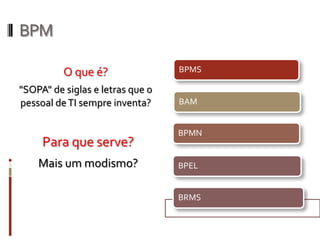 BPMO que é? "SOPA" de siglas e letras que o pessoal de TI sempre inventa?Para que serve?Mais um modismo?