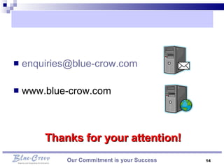 [email_address] www.blue-crow.com Our Commitment is your Success Thanks for your attention! 