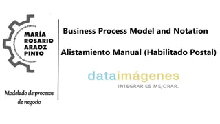 Business Process Model and Notation
Alistamiento Manual (Habilitado Postal)
Modelado de procesos
de negocio
 