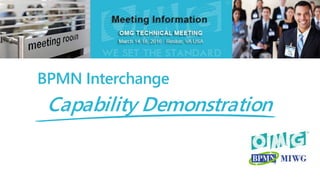 BPMN Interchange
Capability Demonstration
 