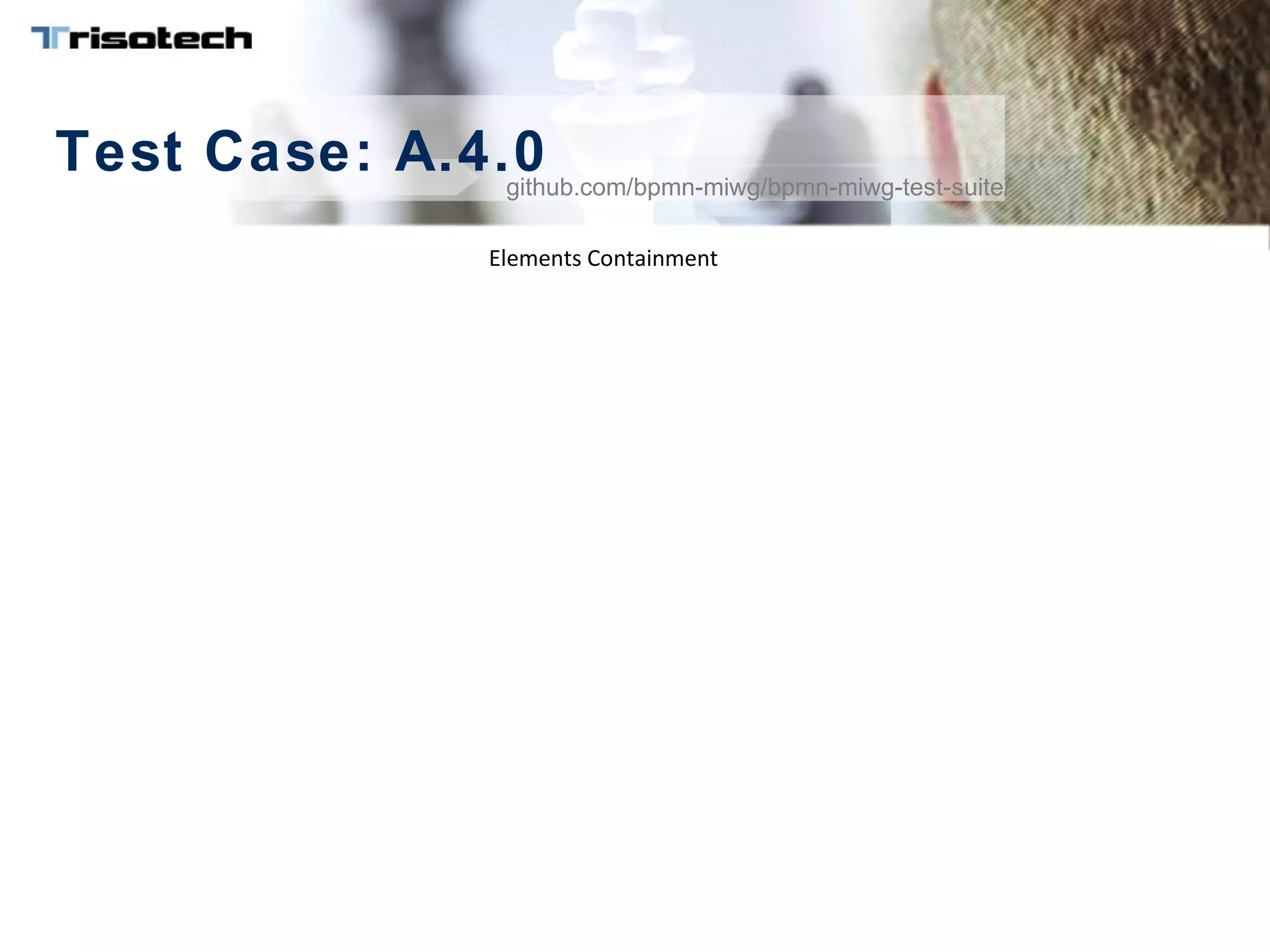 Test Case: A.4.0github.com/bpmn-miwg/bpmn-miwg-test-suite/
Elements Containment
 