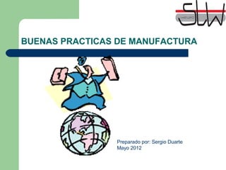 BUENAS PRACTICAS DE MANUFACTURA
Preparado por: Sergio Duarte
Mayo 2012