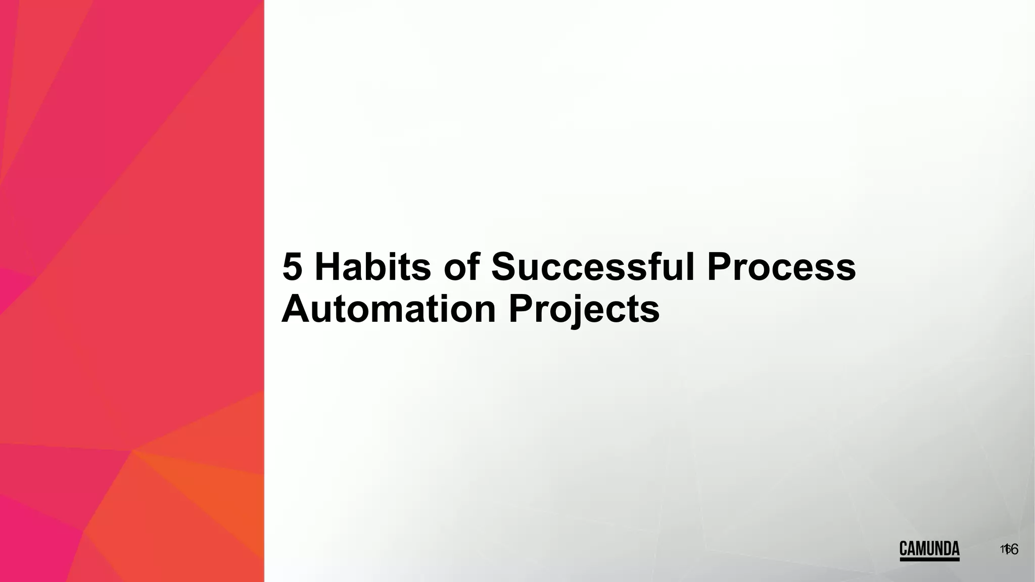 1616
5 Habits of Successful Process
Automation Projects
 