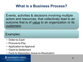 6
What is a Business Process?
 