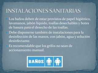 Planeación periódica de programas de fumigaciónAnálisis de puntos críticosUtilización permanente de productos mecánicos para evitar o controlar las proliferaciones de plagasCapacitación permanente al personal  Control de plagas