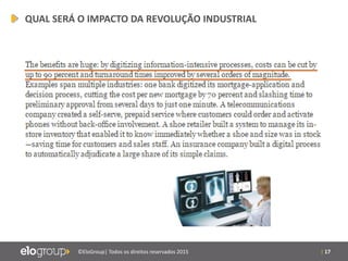| 17©EloGroup| Todos os direitos reservados 2015
QUAL SERÁ O IMPACTO DA REVOLUÇÃO INDUSTRIAL
 