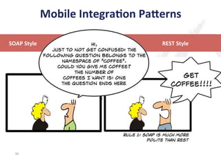 SOAP	
  Style	
  
34	
  
Mobile	
  Integra;on	
  Panerns	
  
REST	
  Style	
  
 