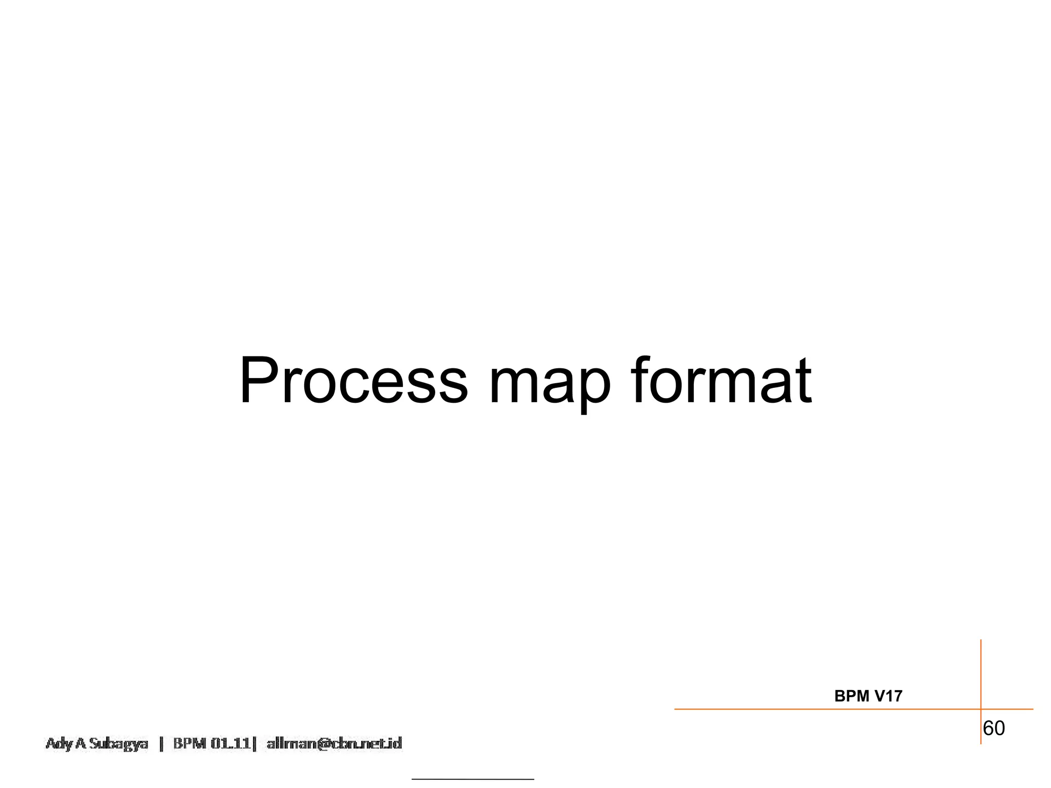 Process map format



                     BPM V17

                               60
 