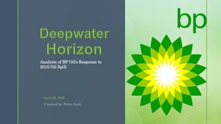 zAnalysis of BP Oil’s Response to
2010 Oil Spill
April 22, 2020
 