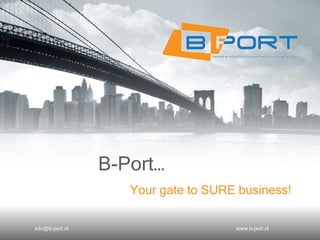 www.b-port.nl [email_address] B-Port… Your gate to SURE business! 