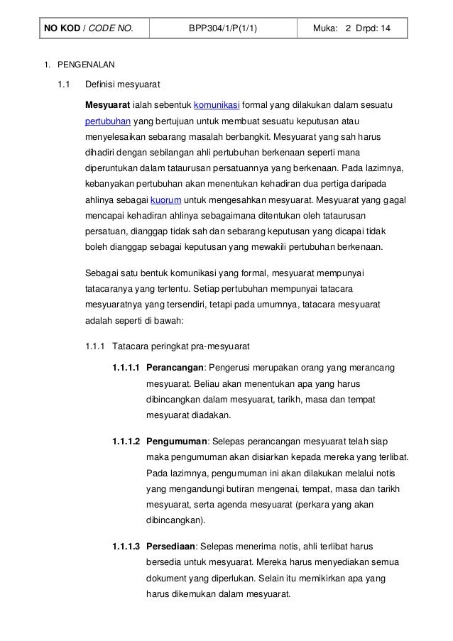 Bpp 304 Mesyuarat
