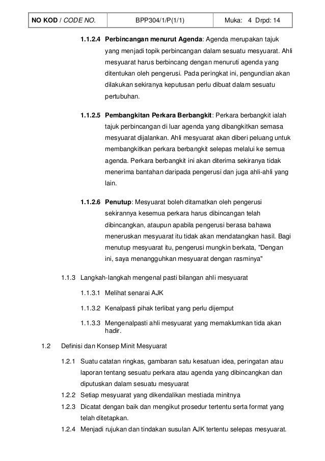 Bpp 304 Mesyuarat