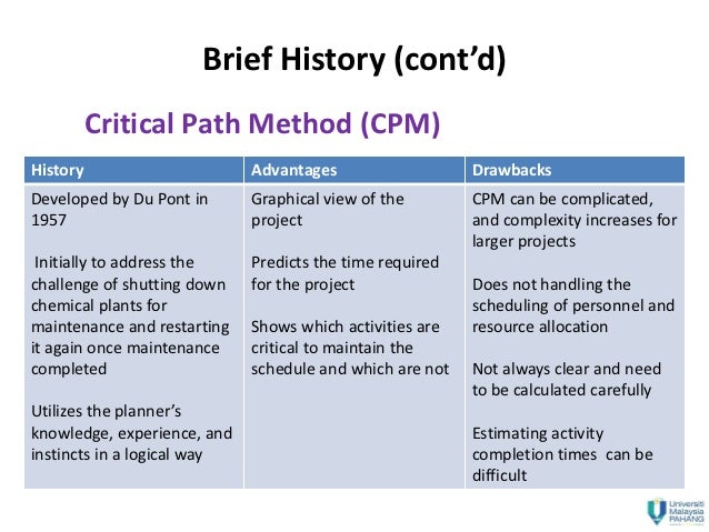 advantages of critical path analysis pdf