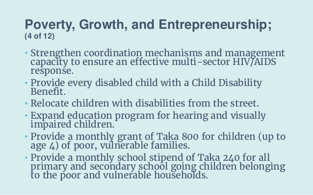 Poverty, Growth, and Entrepreneurship;
(4 of 12)
• Strengthen coordination mechanisms and management
capacity to ensure an...