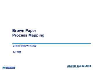 Brown Paper
Process Mapping

Gemini Skills Workshop

July 1998
 