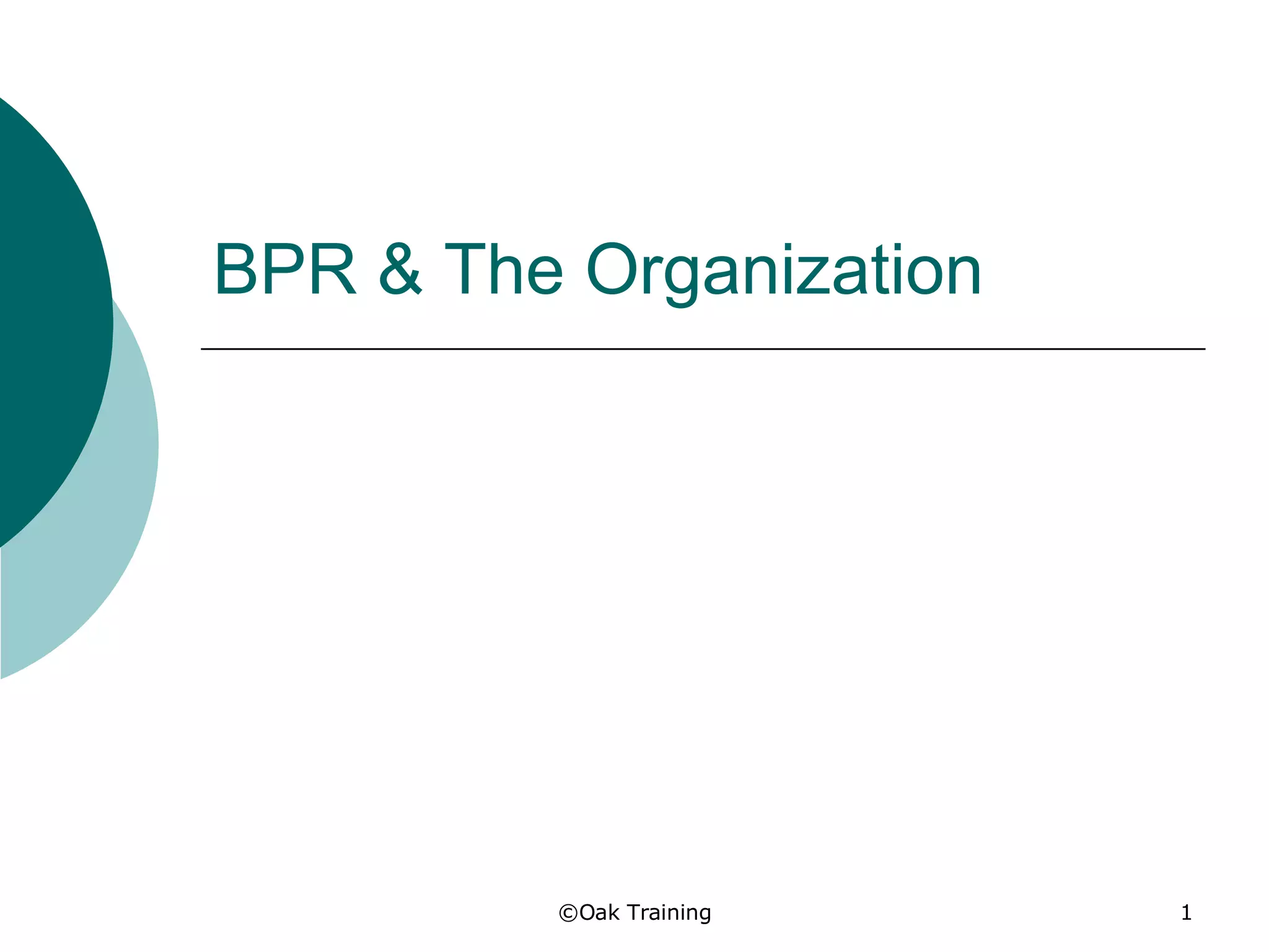 BPR & The Organization 