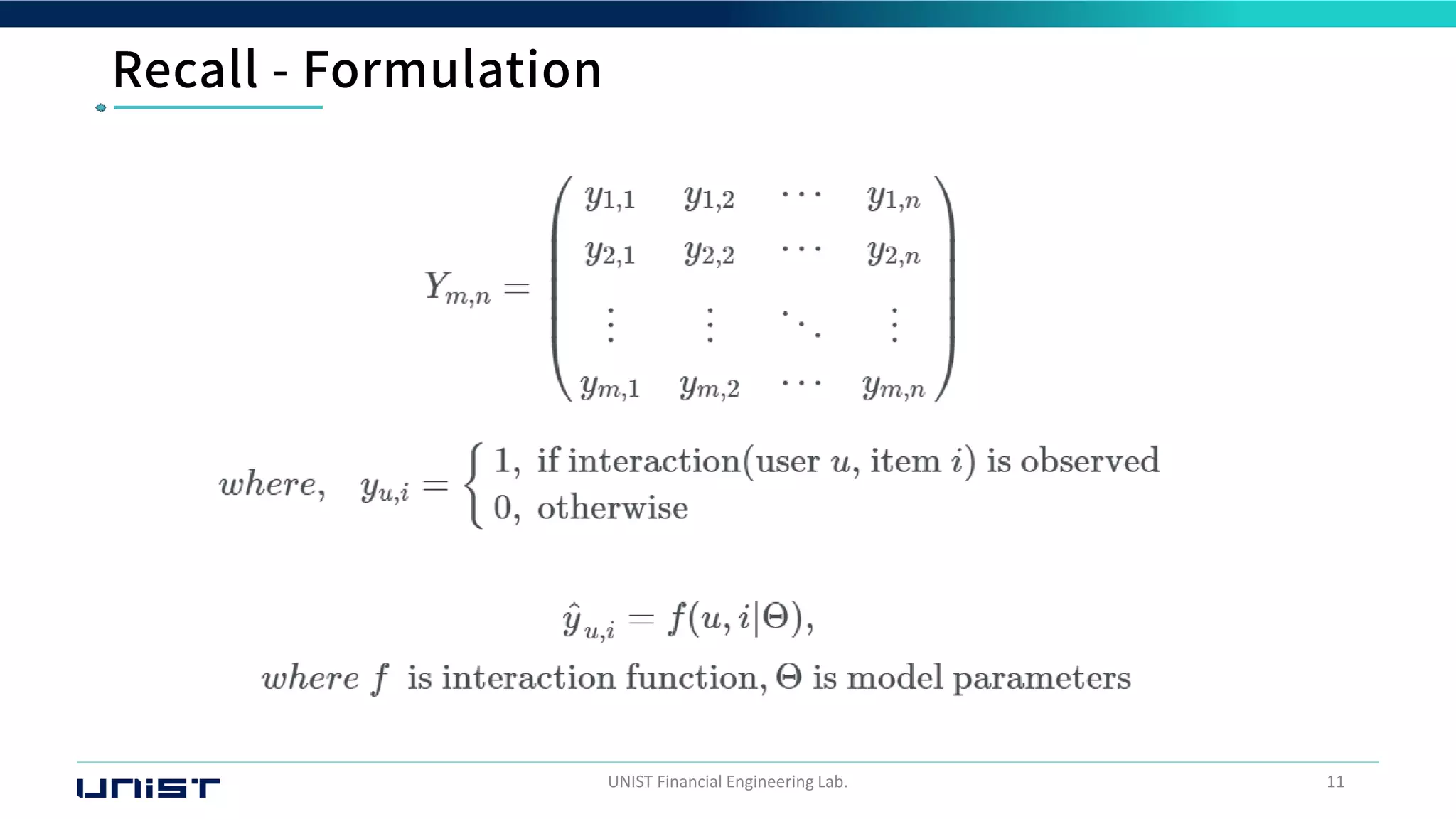 UNIST Financial Engineering Lab. 11
 