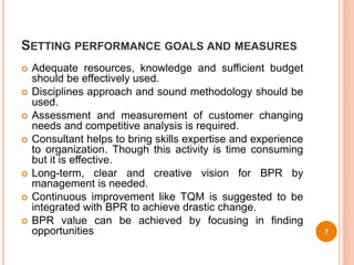 Bpr implementation process an analysis of key success & failure factors ...