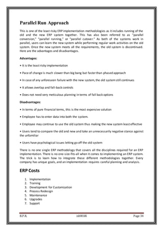 Parallel Erp Approach Business Process Re‐Engineering Shivaji University Syllabus | DOCX