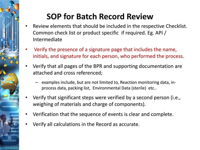 Batch Release Procedure : Internationally harmonised requirements for ...