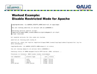 Worked Example:
Disable Restricted Mode for Apache
 