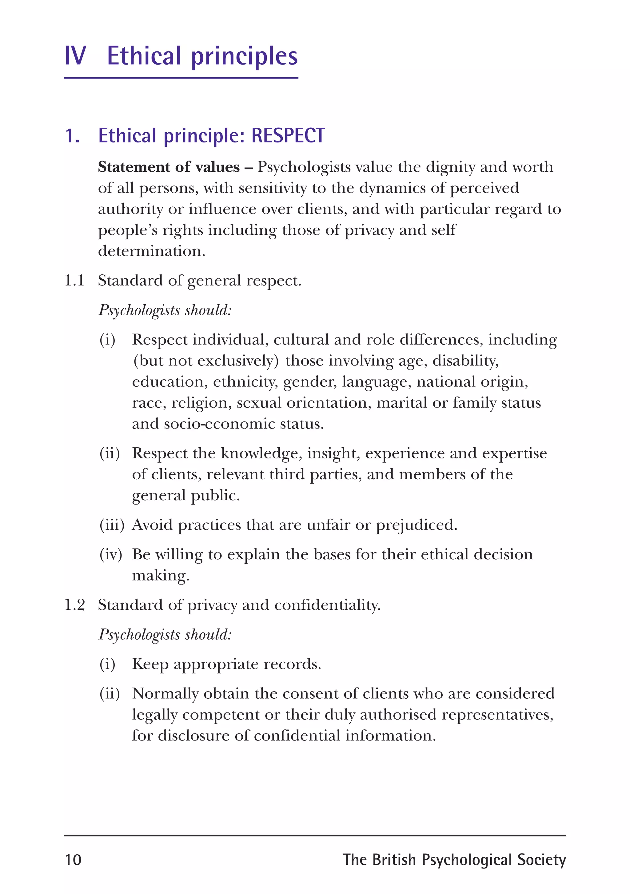 Bps code of ethics | PDF