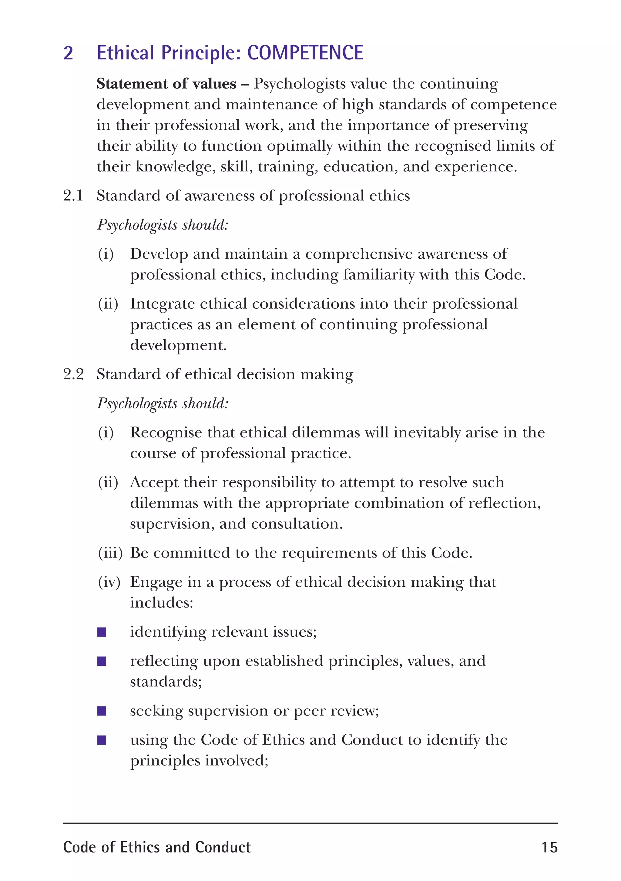 Bps code of ethics | PDF